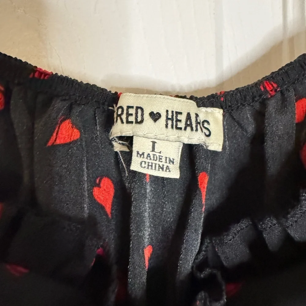 Inspired Hearts Black Midi Dress with Red Heart Print - Picture 3 of 4